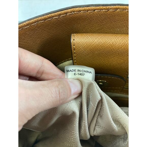 MICHAEL KORS, HAMILTON LARGE BROWN LEATHER SHOULDER BAG ASIS - Picture 12 of 15